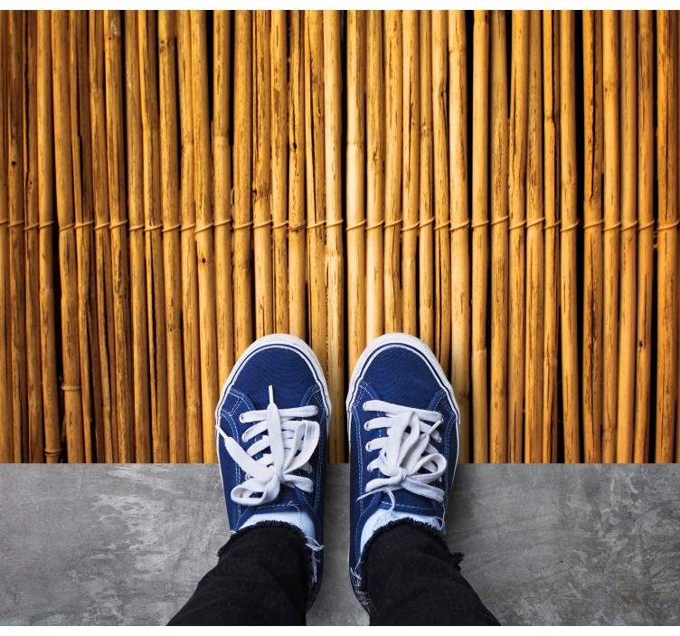 Alfombra vinílica textura acabado de superficie de bambú - TenVinilo