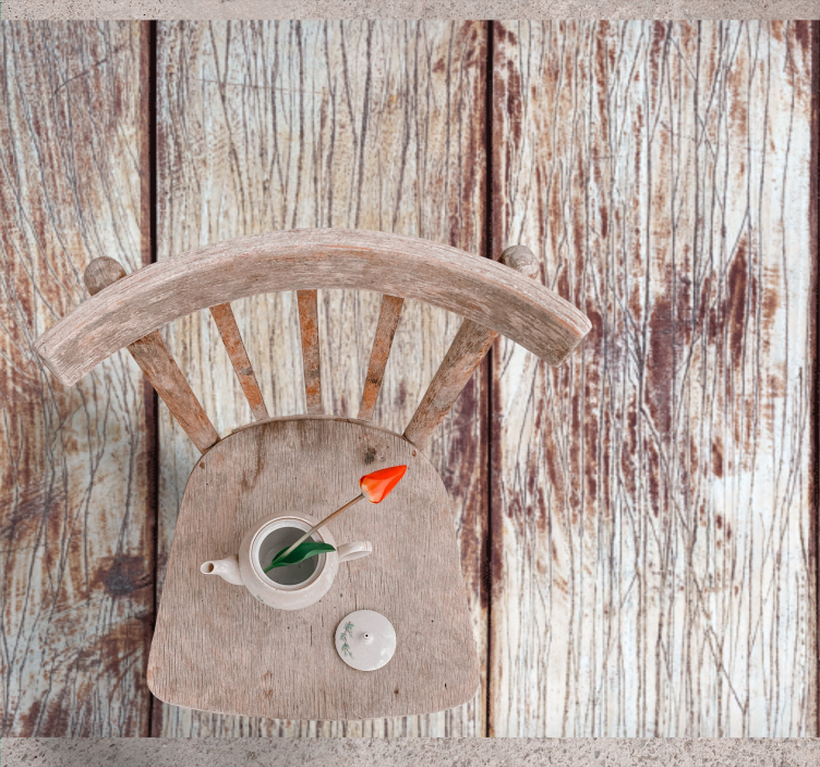 Alfombra vinílica imitación madera textura marrón desgastada - TenVinilo