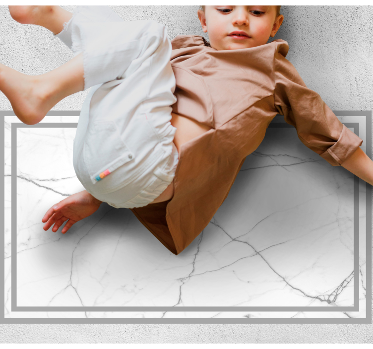 Alfombra vinílica imitación mármol elegantes estrías blancas - TenVinilo