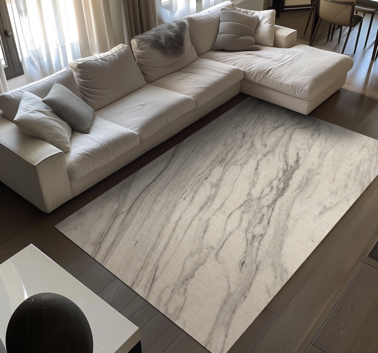 Alfombra vinílica imitación mármol tonos marfil con detalles en n - TenVinilo