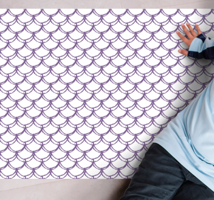 Alfombra vinílica baño patrón púrpura ondulado - TenVinilo