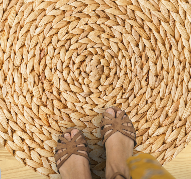 Alfombra vinílica imitación patrón trenzado - TenVinilo