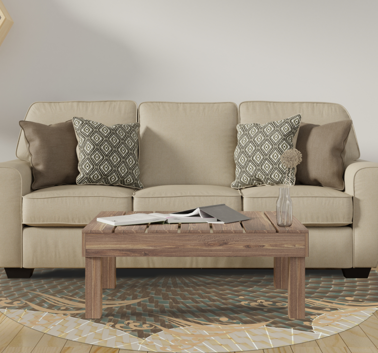 Alfombra vinílica salón estilo texturizado japandi - TenVinilo