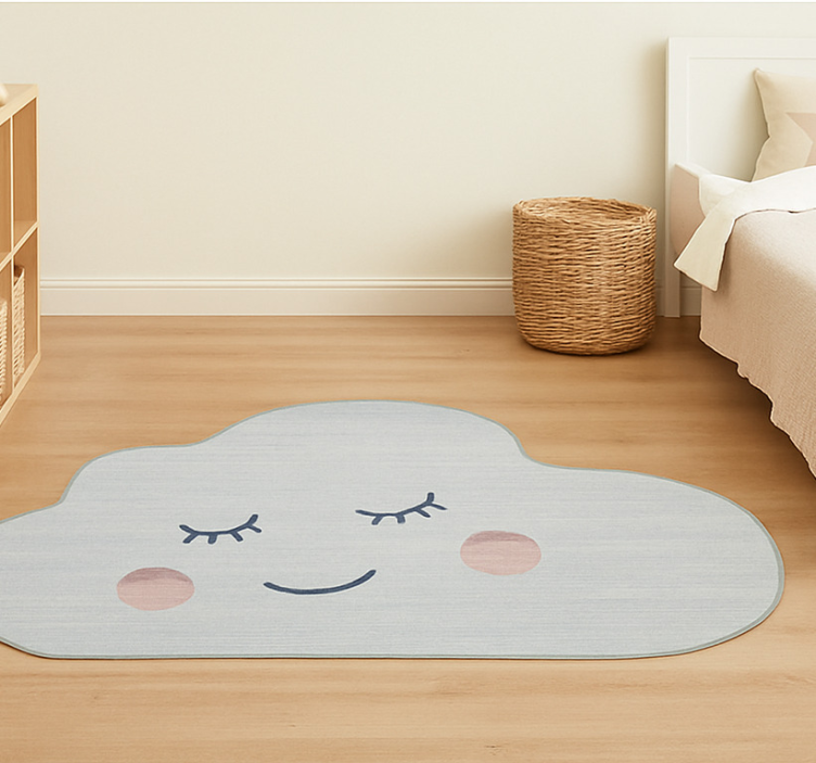 Alfombra vinílica infantil diseño de nube para siesta - TenVinilo