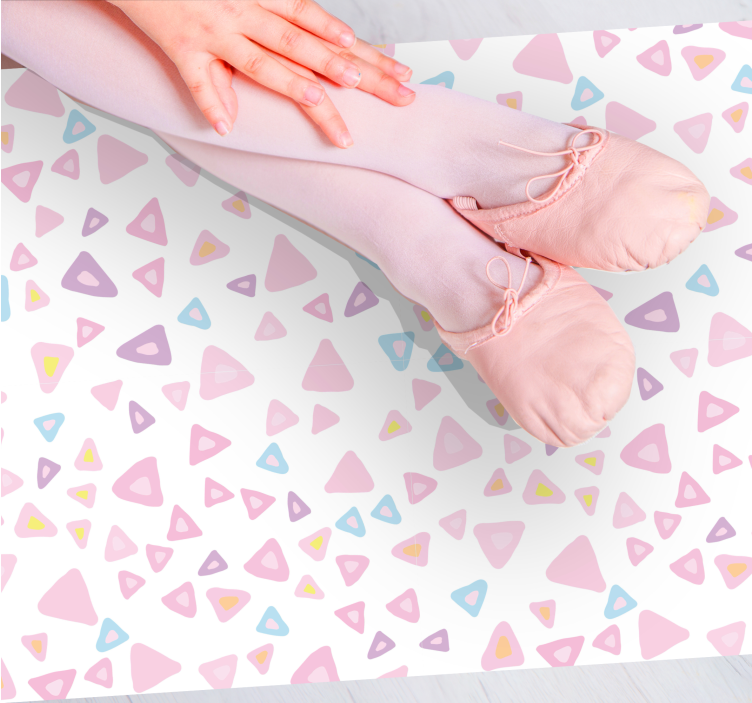 Alfombra vinílica infantil elementos triangulares coloridos - TenVinilo