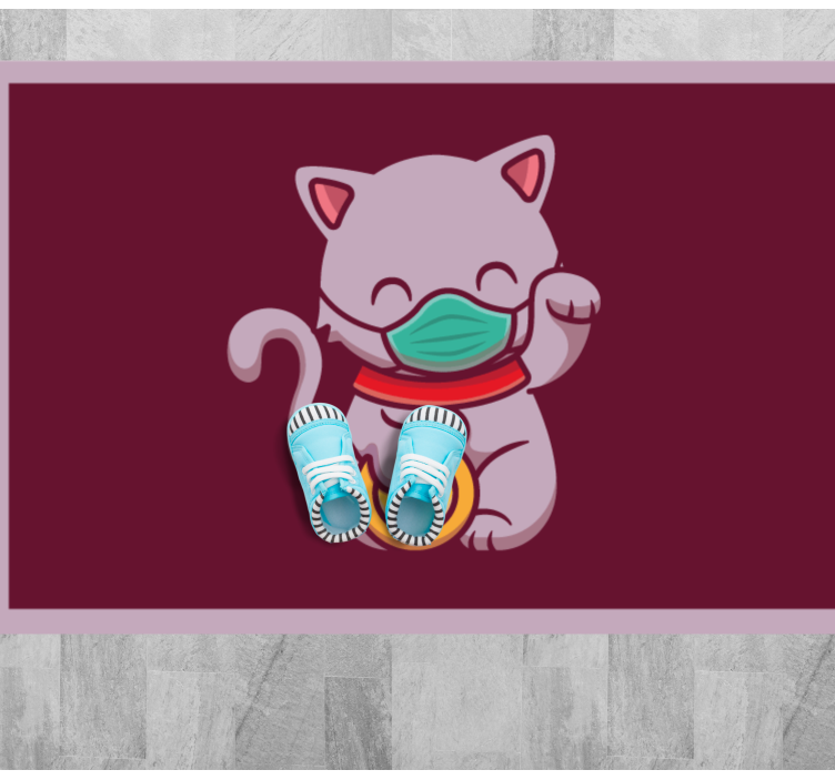 Aflombra vinílica animales gato con máscara - TenVinilo