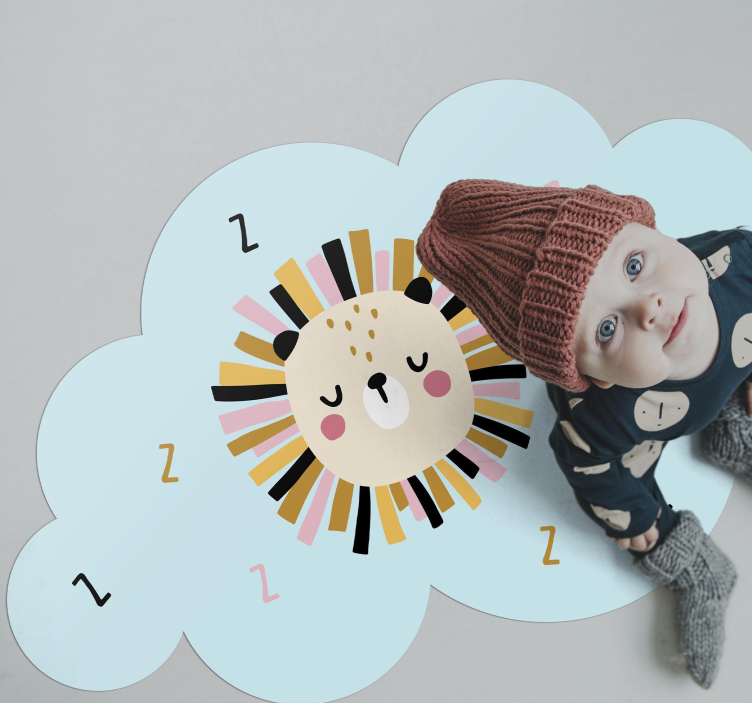 Alfombra vinílica infantil nube de león soñoliento - TenVinilo