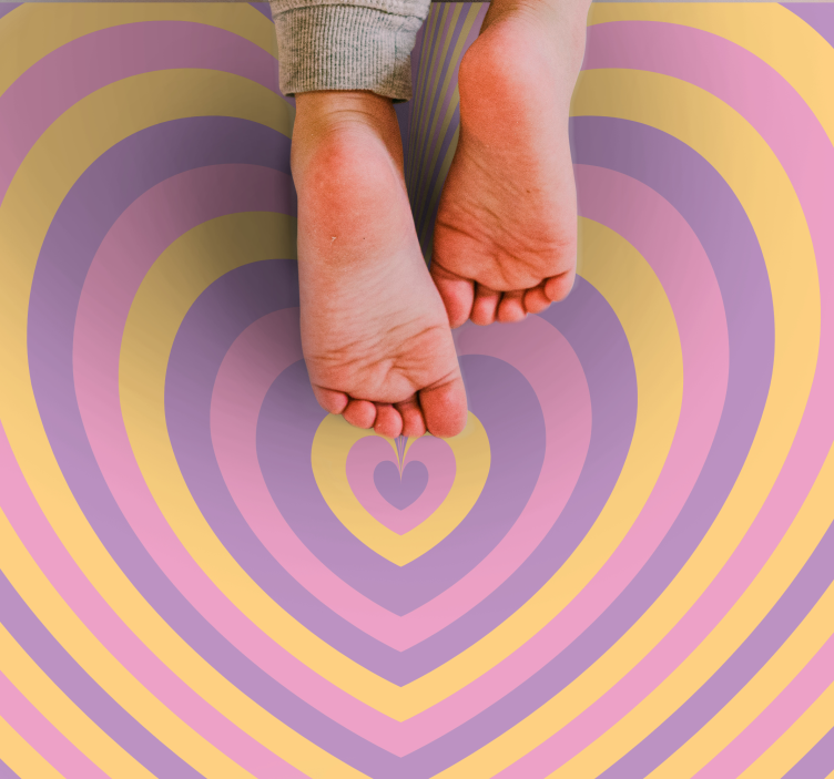 Alfombra vinílica juvenil diseño de corazón retro - TenVinilo