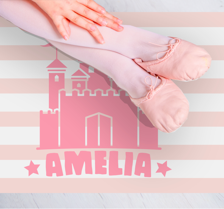 Alfombra vinílica infantil personalizada temática castillo - TenVinilo