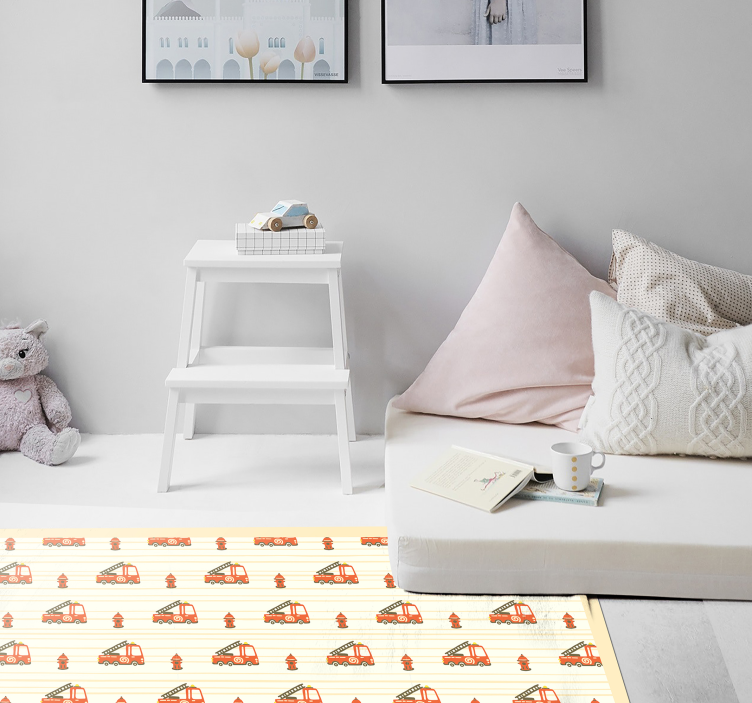 Alfombra vinílica infantil tema de transporte lúdico - TenVinilo