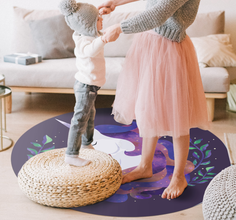Alfombra vinílica infantil unicornio místico - TenVinilo