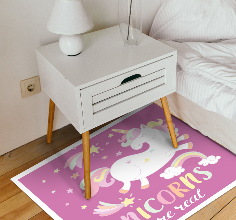 Alfombra vinílica infantil unicornios magia real - TenVinilo