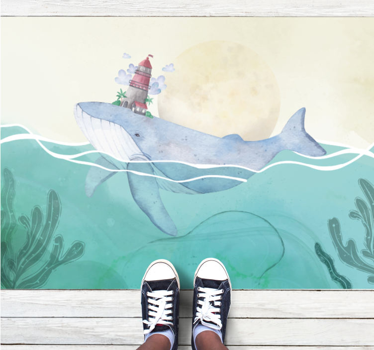 Alfombra vinílica infantil vida caprichosa en el océano - TenVinilo