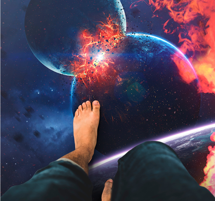 Alfombra vinílica de estrellas aventura cósmica galáctica - TenVinilo