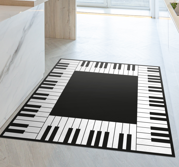 Alfombra vinílica juegos distribución del teclado del piano - TenVinilo