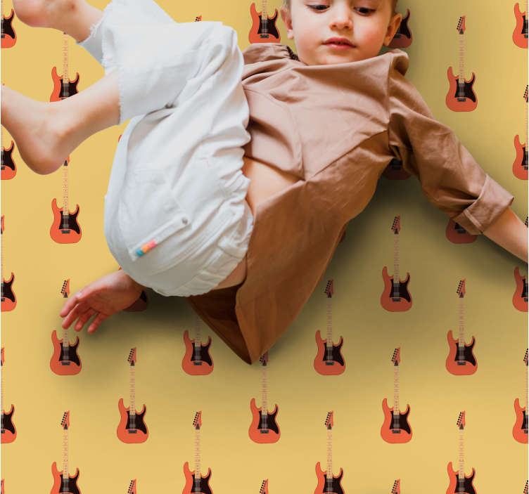 Alfombra vinílica juvenil guitarra eléctrica focal - TenVinilo