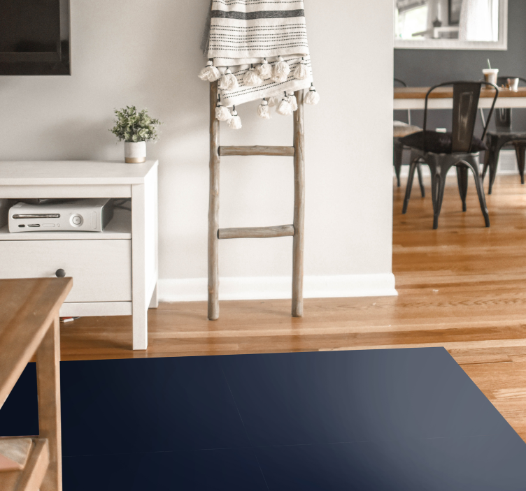 Alfombra vinílica minimalista azul marino profundo - TenVinilo