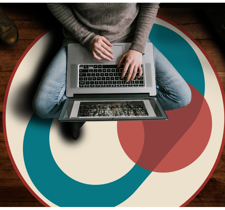 Alfombra vinílica moderna círculos en armonía - TenVinilo