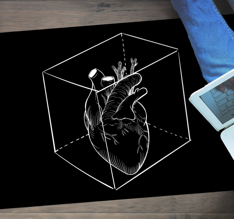 Alfombra vinílica moderna ilustración del corazón - TenVinilo
