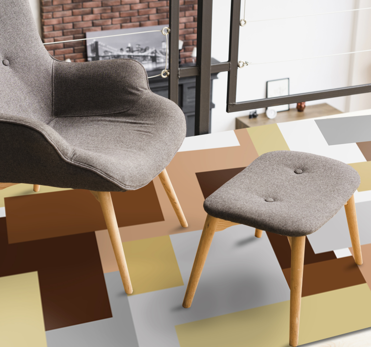 Alfombra vinílica moderna motivos geométricos abstractos - TenVinilo