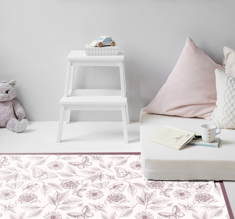 Alfombra vinilo mosaico Alfombra rosa whig - TenVinilo