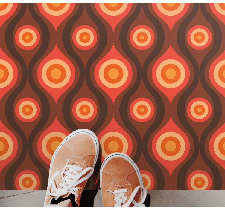 Alfombra vinílica mosaico motivo de círculo vintage - TenVinilo