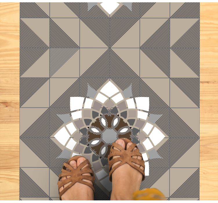 Alfombra vinílica mosaico motivo floral geométrico - TenVinilo