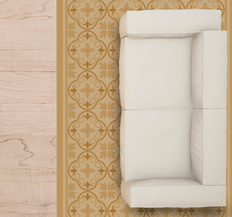 Alfombra vinílica salón motivo geométrico de azulejos - TenVinilo