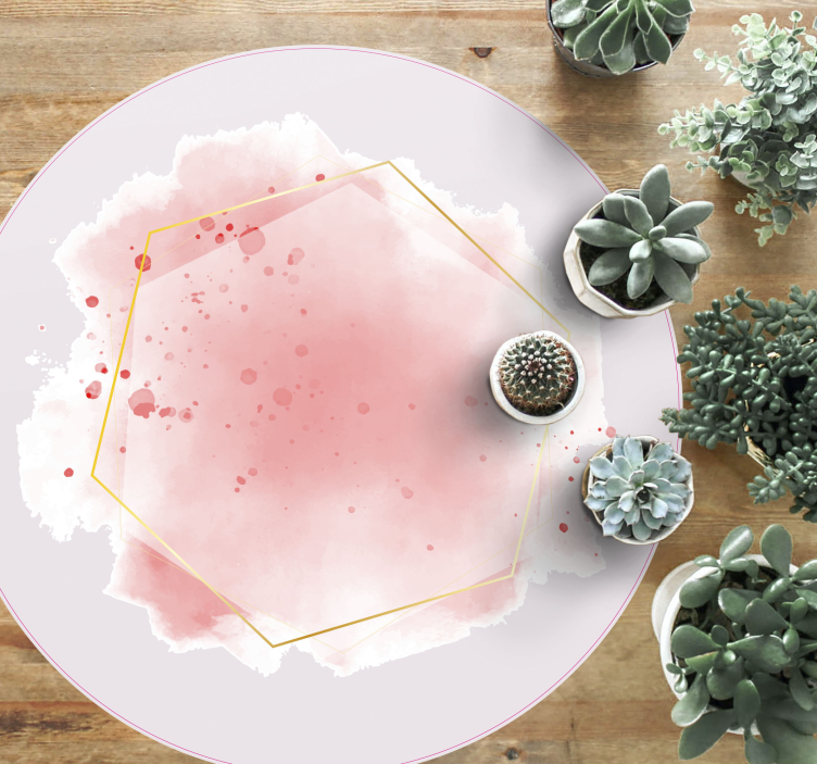 Alfombra vinilo mosaico vidrieras rosados - TenVinilo