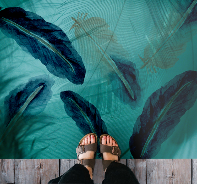 Alfombra vinílica naturaleza frondoso oasis tropical - TenVinilo