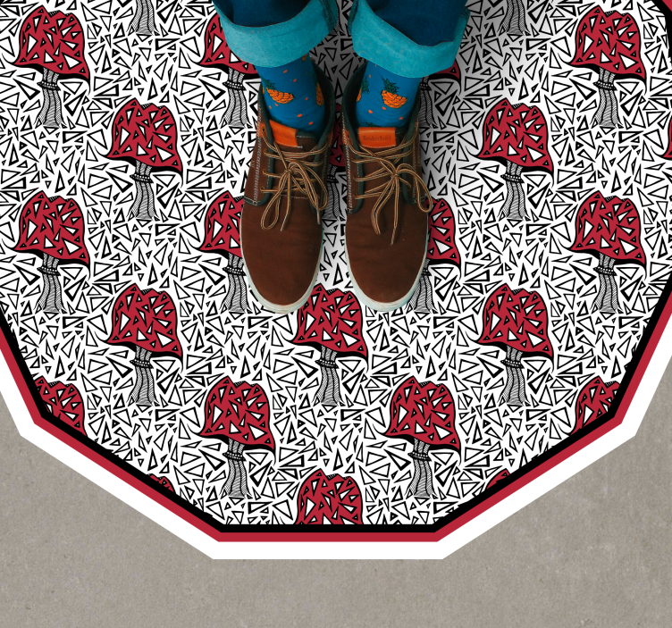 Alfombra vinílica naturaleza motivo artístico de hongos - TenVinilo