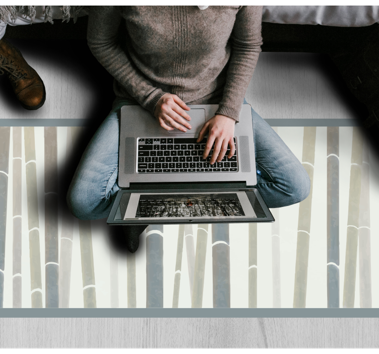 Alfombra vinílica naturaleza patrón de bosque de bambú - TenVinilo