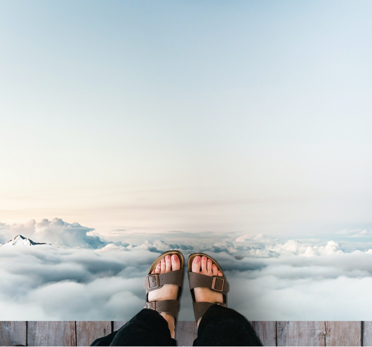 Alfombra vinílica naturaleza serenidad del paisaje de nubes - TenVinilo