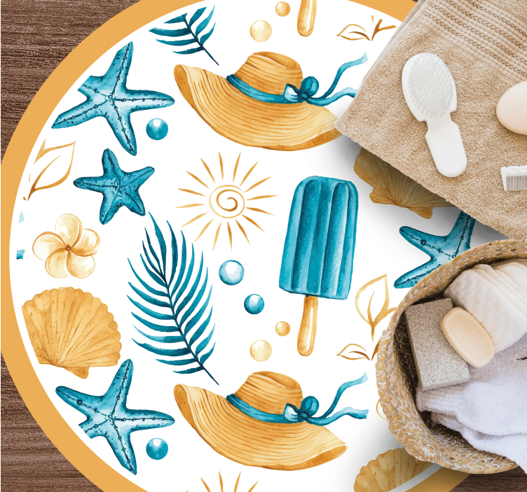 Alfombra vinílica naturaleza vibras de vacaciones de verano - TenVinilo