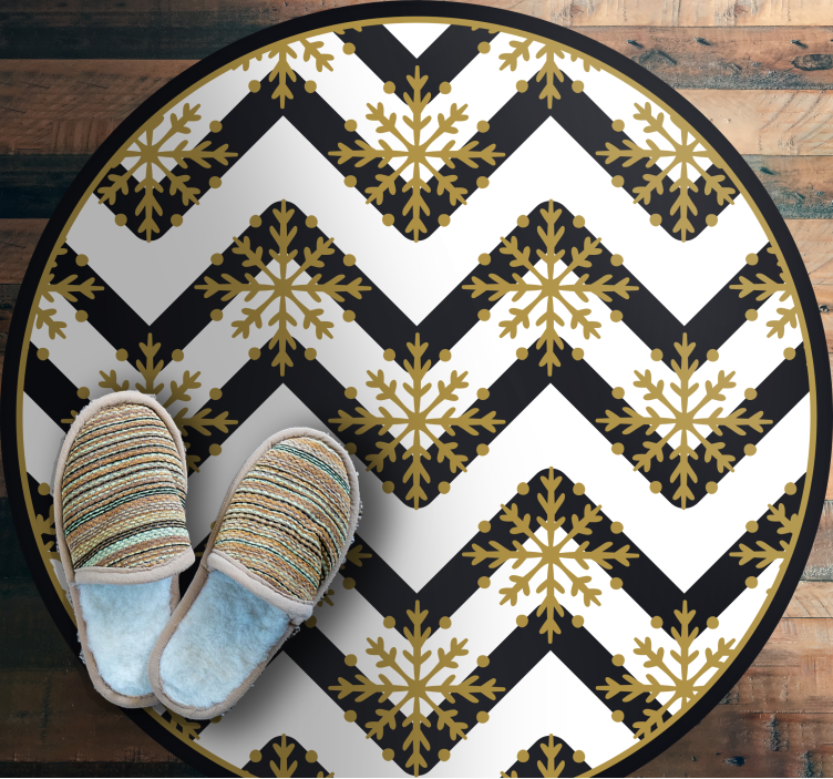 Alfombra vinílica navidad patrón de copo de nieve de chevron - TenVinilo
