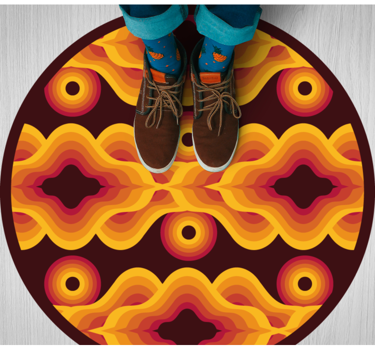 Alfombra vinílica mosaico motivo espiral vintage - TenVinilo