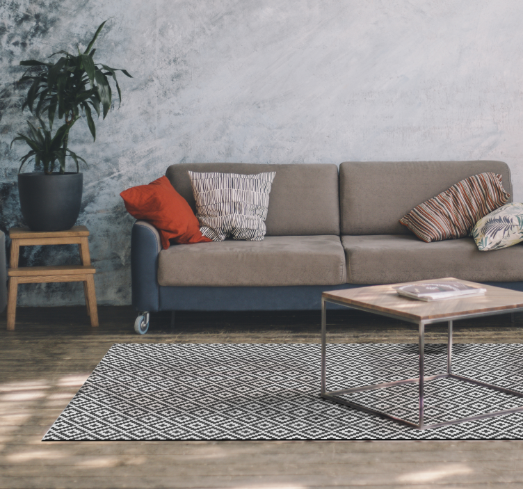 Alfombra vinilica patron tribal geometrico - TenVinilo