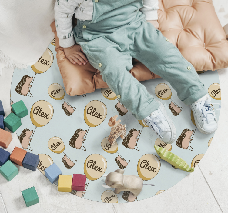 Alfombra vinílica personalizable erizo personalizado - TenVinilo