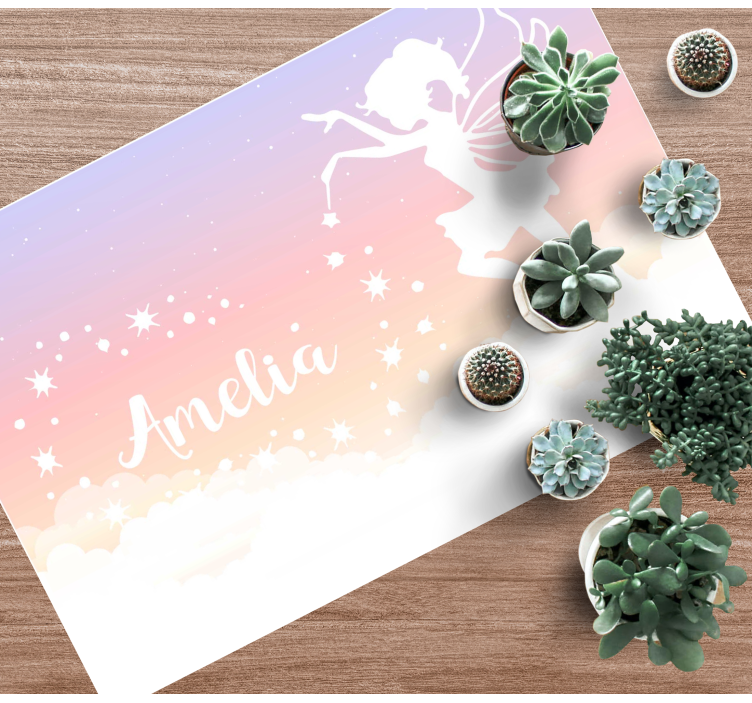 Alfombra vinílica personalizable nube de hadas personalizada - TenVinilo