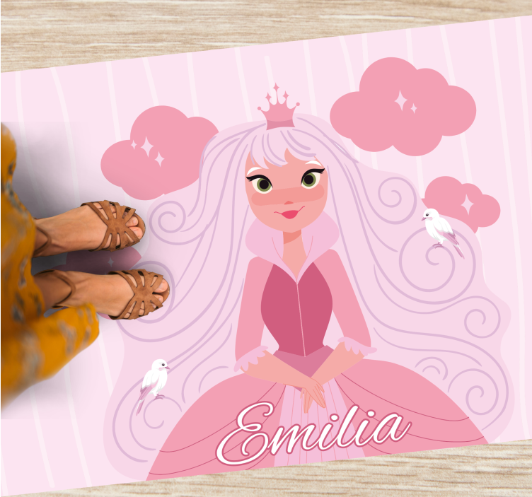 Alfombra vinílica personalizable personaje de princesa - TenVinilo