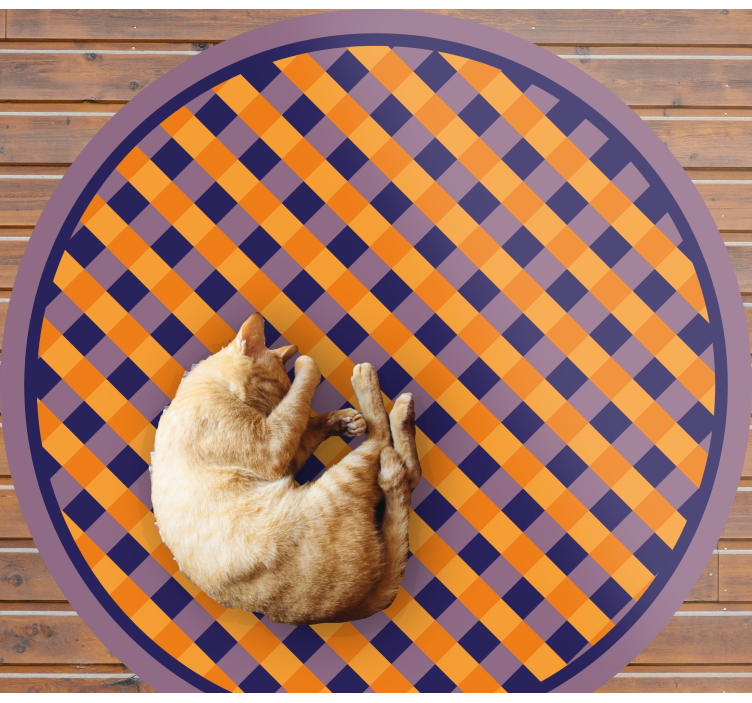 Alfombra vinílica rayas patrón de cuadros atrevido - TenVinilo