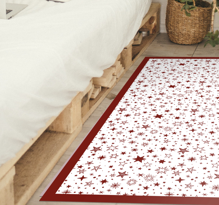 Alfombra vinilo rectangular Estrella roja acuarela - TenVinilo