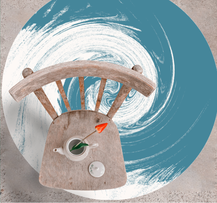 Alfombra de vinilo redonda abstracto azul giratorio - TenVinilo