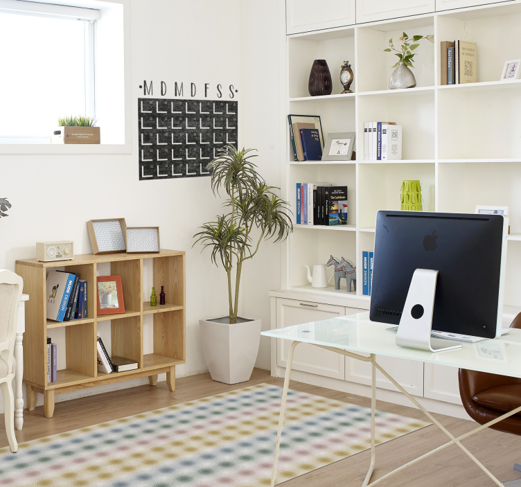 Alfombra vinílica salón líneas pastel suaves - TenVinilo