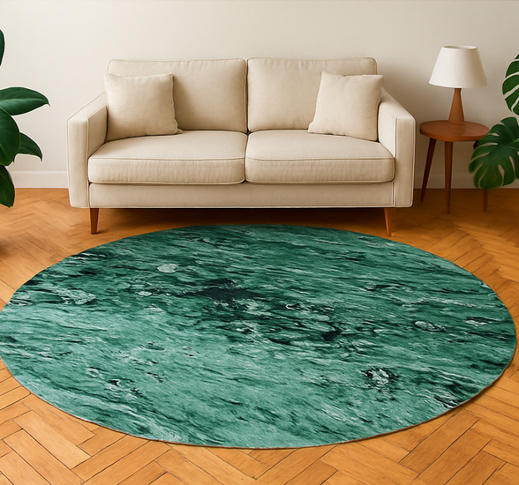 Alfombra vinílica verde elegante efecto mármol - TenVinilo