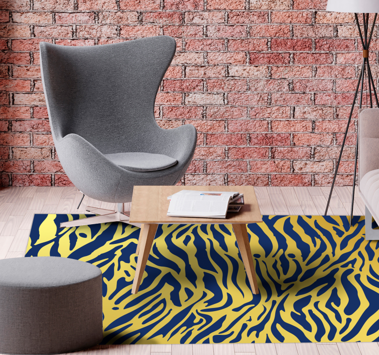 Alfombra vinílica animal print cebra dorada - TenVinilo