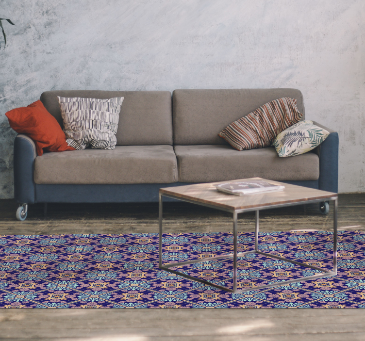 Alfombras vinílica azulejos estilo mediterráneo - TenVinilo