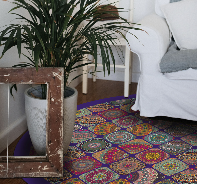 Alfombras vinílica azulejos mosaico vintage - TenVinilo