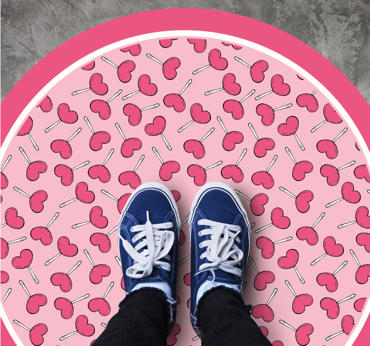 Alfombra vinílica bebé círculo de delicias de cereza - TenVinilo