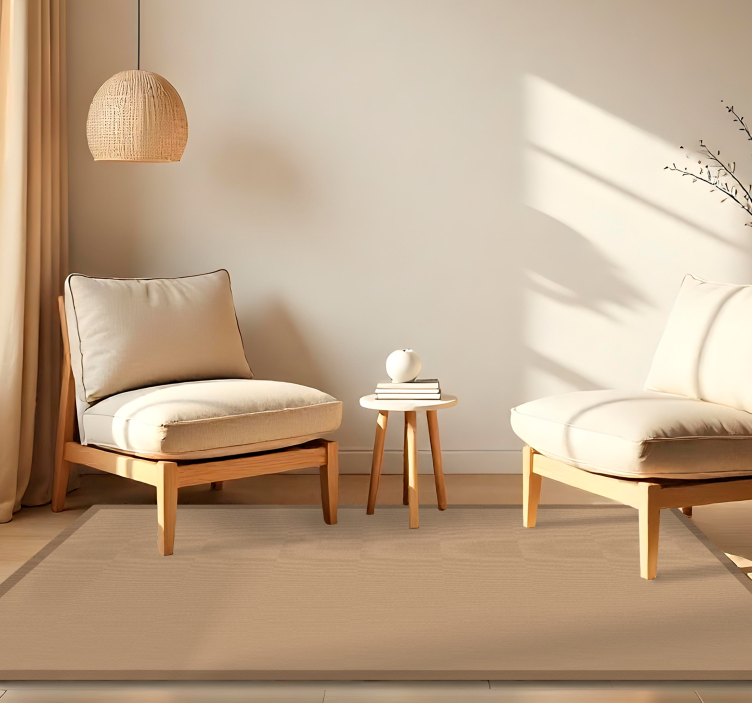 Alfombra vinilo comedor aspecto de yute liso - TenVinilo